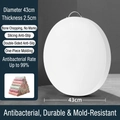 White round PE cutting board, 43cm diameter 2.5cm thick, with metal handle and anti-slip surface - Diameter 43cm * Thickness 2.5cm / White