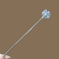 Elegant silver lotus hair pin with light blue crystal flower for traditional hairstyles - Silver