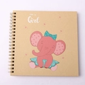 Taccuino a spirale da 6 pollici in carta kraft con grazioso elefante rosa per scrapbooking DIY - Stile Elefante B (I'm a Girl)