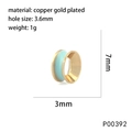 Light blue enamel round spacer bead in gold plated copper for DIY jewelry making - Light Blue