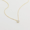 Minimalist s925 silver necklace with circular zircon pendant in a gold-plated finish - Round Pendant / Gold