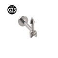 Piercing flèche en titane G23 massif avec finition argentée brillante pour lèvre et oreille - Flèche / 1.2x8mm (16G) / Acier