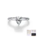 Elegante anello in argento 925 con moissanite taglio a pera e certificato di GRA - US 5 / goccia
