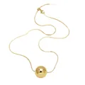 Elegante collana a catena a serpente dorata con un grande ciondolo a cuore sferico - Pendaglio Sferico