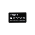 Divertido pin rectangular negro People One Star de esmalte para ropa y decoración - Estilo de Texto Calificación Una Estrella (QHXZ1872)