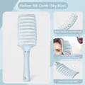 Spazzola scheletro blu cielo con setole in nylon per massaggio cute e styling capelli - Design di Ventilazione Curva / Spazzola Ventilata Curva Blu