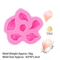 Pink tulip petal and flower core silicone mold for cake decorating and chocolate DIY - B390 Large Gelsang Flower / Pink