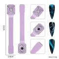 Purple double-headed cat eye nail magnet tool with cross and round shapes for nail art - CT-21 Purple 3-in-1 Magnet