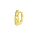 Elegant 18K gold hoop earring with pavé micro-zirconia and H-shaped geometric detail - Anchor Chain Style (EK00197) / Gold