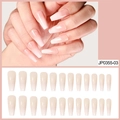 Faux ongles ballerine longs avec dégradé rose et blanc, ensemble de 24 pièces - Rose Blanc Ombre Cercueil (JP0355-03)