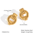 Gouden knoop oorbellen van roestvrij staal met afmetingen 27,4mm bij 20,2mm - Gouden Geknoopte Stijl(YYE025175-G)