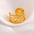 Eleganter vergoldeter Gliederkettenring aus Edelstahl mit verstellbarem Design auf Seide - Einstellbar Offen / Gold