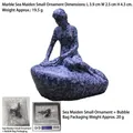 Deep blue marble resin mermaid sculpture, size 3.9x2.5x4.3cm, micro landscape ornament - Marble Texture Sea Maiden / Gray