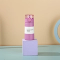 Mini 150ml purple stainless steel vacuum flask with a pink flip lid and portable straw - Sakura Red 150ml