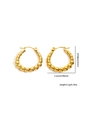 Detailed size specifications of textured gold-plated U-shaped bubble earrings - Gold Bubble Texture U-Shape Style (#0250)