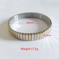 Elastic stainless steel bracelet in two-tone gold and silver finish with 60mm diameter - J010-2 Two-tone Industrial