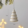Mini albero di Natale in ceramica con bordi dorati, misure 7x5cm, peso 40g - Albero a 4 Strati con Bordo Dorato J / 40g