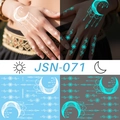Luminous moon and stars tattoo stickers JSN-071 with blue-green glow in the dark effect - JSN-071 (Floral Moon Combo)