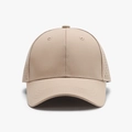Khaki fitted baseball cap featuring laser-cut breathable side holes and solid panel - Adjustable / Khaki