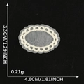 White oval lace embroidery patch, 4.6x3.3cm mesh bow accessory for DIY crafts - White Hollow Oval