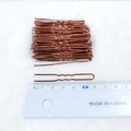 Épingles à cheveux en métal ondulé marron de 6 cm pour coiffure de mariée sur peluche - Épingle en U épaissie / 6cm (50 Pièces/Paquet) / Marron