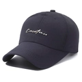 Dark blue quick-dry baseball cap with gold Consistance lettering and curved brim - Adjustable / Navy Blue