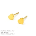 Boucles d'oreilles cœur minimalistes en acier inoxydable 4x4mm avec finition or 14K - Style 4x4mm (YE14994) / Or