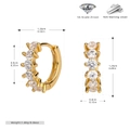 Detailed view of S925 sterling silver geometric earrings with 5A zircon in gold finish - 925 Silver / Gold