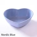 Nordic blue heart-shaped sauce dish with matte textured wheat straw finish - Heart / Nordic Blue