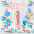 40-inch gradient number 1 balloon set with heart and star shapes for birthday party decoration - Gradient Number Set 1