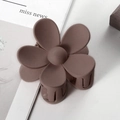 Elegant matte mocha flower hair claw clip for women stylish ponytail updo accessory - 7cm / Brown