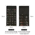 Double-sided black hanging jewelry organizer with 40 transparent pockets and 8 large slots - 48 Pockets / Black