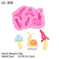 Rosa Silikonform mit Schnecken- und Pilzmotiven für Fondant-Kuchendekorationen - 3# Schnecke und Pilz Stil (15-306) / Rosa
