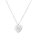 Minimalist silver heart pendant necklace with octagonal star setting and small zircon - Silver Star Heart (S201)