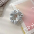 Light blue daisy print mesh hair scrunchie with soft chiffon fabric and floral pattern - Small / Small—Blue