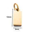 Golden rectangular stainless steel pendant charm 12mm x 5mm with loop for DIY jewelry - Outer Hole Rectangle (5x12mm) / Gold