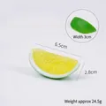 Realistic yellow PVC lemon slice model with green rind, dimensions 6.5x2.8x3cm - Green Lime Block - No Buckle