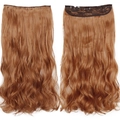 55cm one-piece reddish brown wavy hair extensions with clips on white background - Auburn (30)