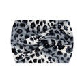 Elastic wide yoga headband featuring a stylish grey and white leopard print knot - 39-Grey Leopard Print