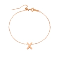 Cavigliera in acciaio oro rosa con ciondolo a lettera X e chiusura regolabile - X-Oro Rosa