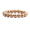 Elegante braccialetto di perle oro champagne per donna con perline rotonde e lucenti - Oro champagne