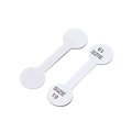 Self-adhesive white jewelry price tags with black size 19 printing for rings - Size 19 / 100pcs Pack / White