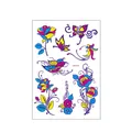 Waterproof temporary tattoo sticker with colorful roses and butterflies, size 21cm x 14.5cm - Fluorescent OHB-003