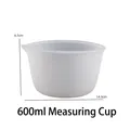 Taza medidora de silicona de 600 ml para resina, 8,5 cm de alto con escala grabada - Taza medidora de 600 ml