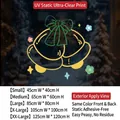 Christmas window sticker with yellow bells and green bow on static cling glass film - Static Glue-Free Bell / Small (45x40cm)