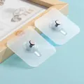 Transparent self-adhesive wall hooks for bathroom and kitchen featuring strong seamless backing - 6x6cm Photo Frame Nail