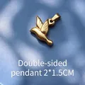 Vogel hanger van 18K verguld roestvrij staal, dubbelzijdig ontwerp, afmeting 2x1,5cm - D04 Gouden Vogel