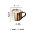Japanese retro ceramic mug with hand-painted blue and grey stripes and 200ml capacity - Single Cup / Blue