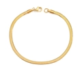 Minimalist gold stainless steel snake chain bracelet with flat links and lobster clasp - 3mm-19cm (33302) / 14K Gold
