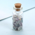 Mini bottiglia dei desideri in vetro con pietre di cristallo naturali e sughero - Circa 16*38mm / Fluorite Colorata